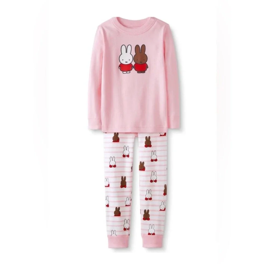 Hanna Andersson Miffy Print Long John Pajama Set Size 8